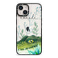 Personalised Alligator iPhone 14 Black Impact Case on Silver phone