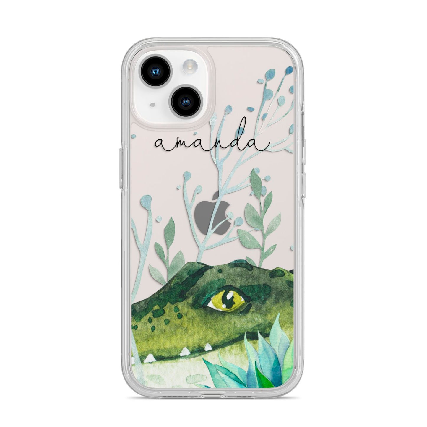 Personalised Alligator iPhone 14 Clear Tough Case Starlight
