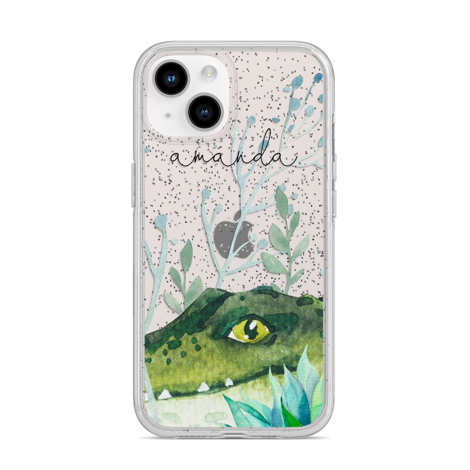 Personalised Alligator iPhone 14 Glitter Tough Case Starlight