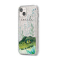 Personalised Alligator iPhone 14 Plus Glitter Tough Case Starlight Angled Image