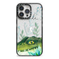 Personalised Alligator iPhone 14 Pro Max Black Impact Case on Silver phone