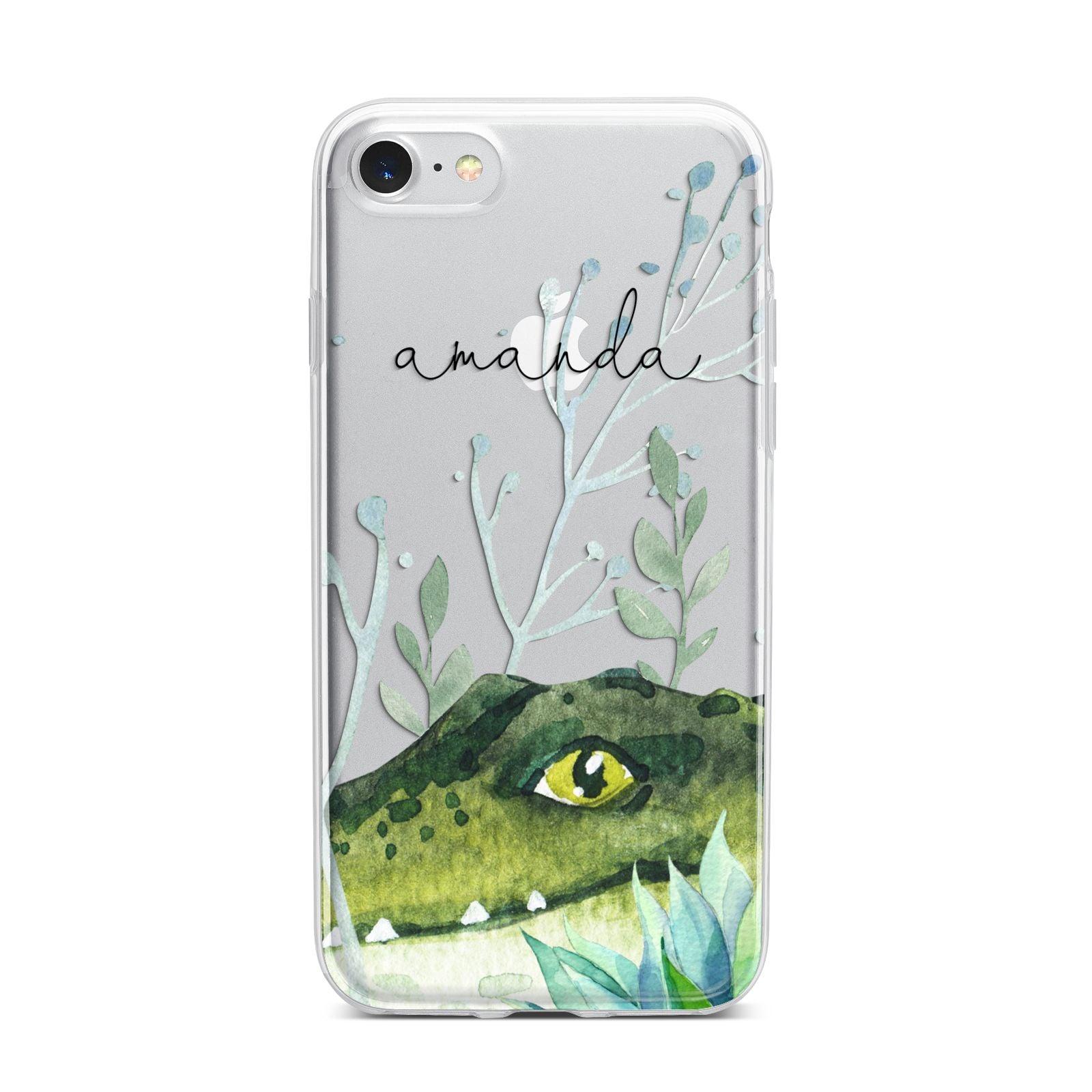 Personalised Alligator iPhone 7 Bumper Case on Silver iPhone