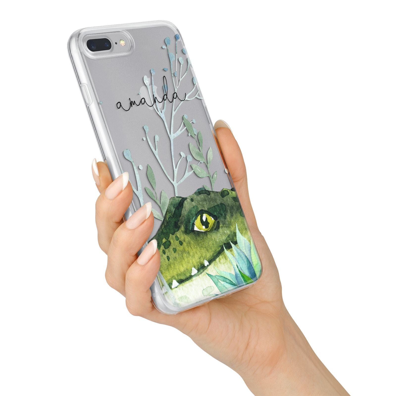 Personalised Alligator iPhone 7 Plus Bumper Case on Silver iPhone Alternative Image