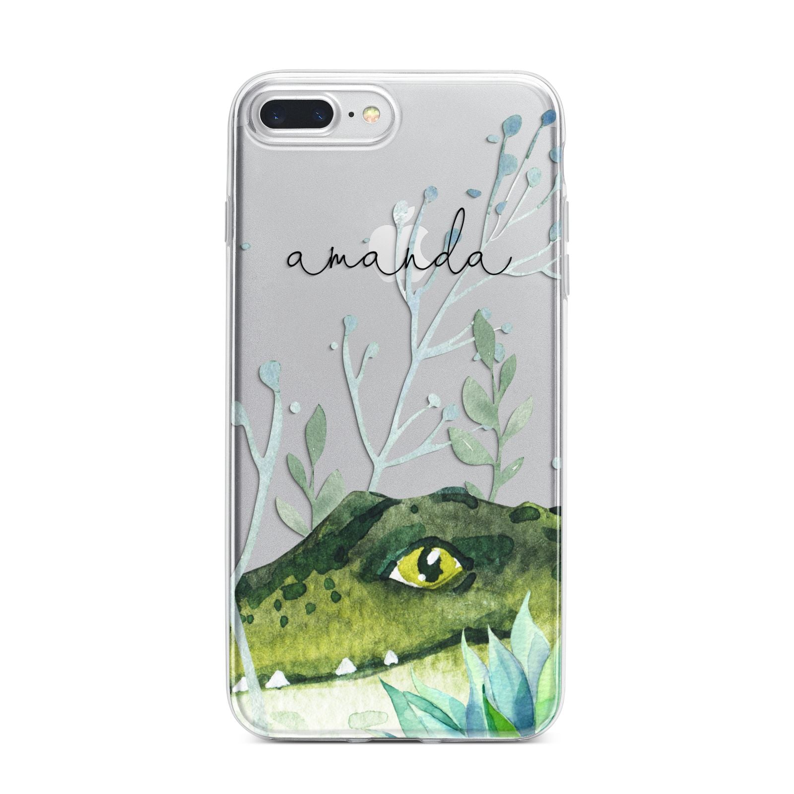 Personalised Alligator iPhone 7 Plus Bumper Case on Silver iPhone