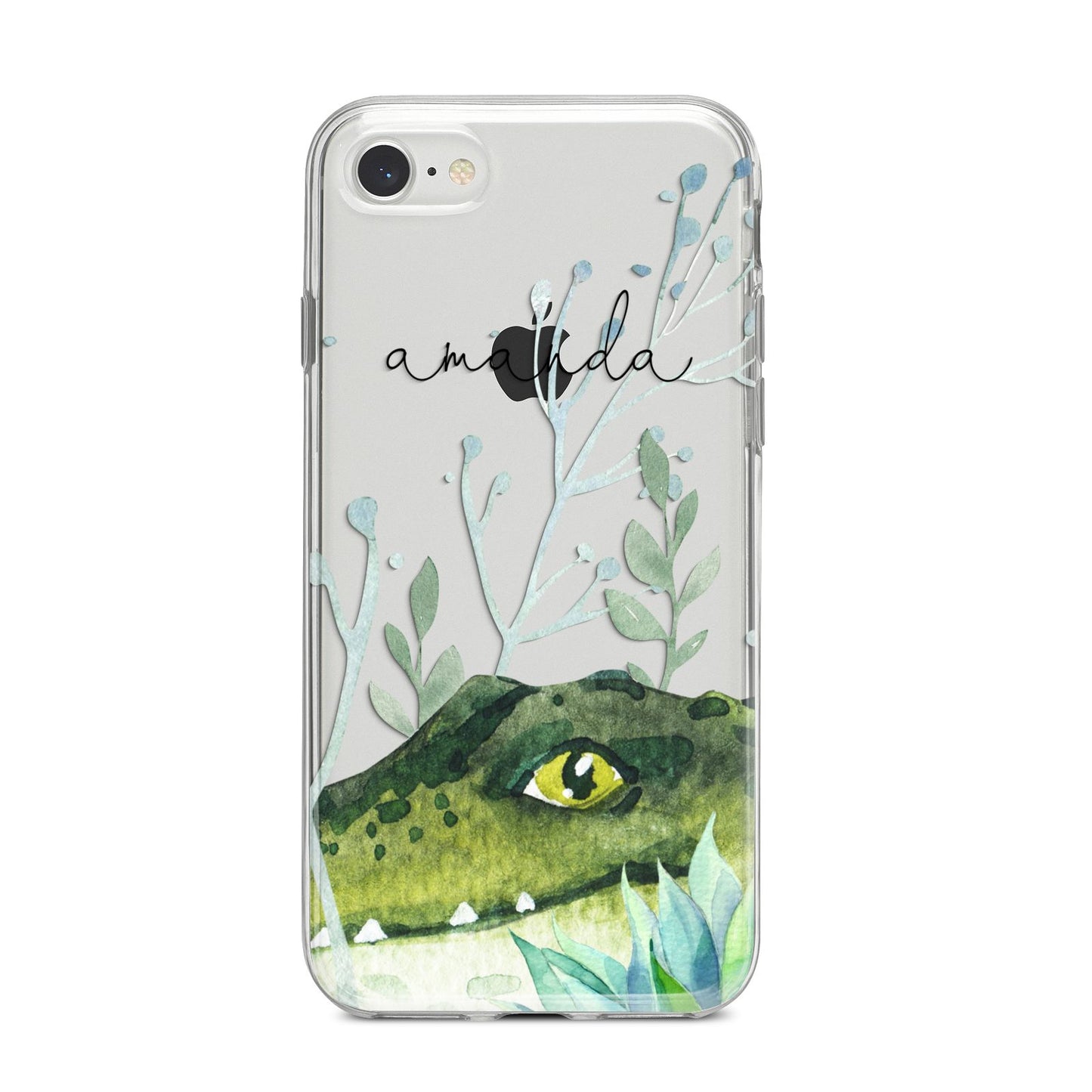 Personalised Alligator iPhone 8 Bumper Case on Silver iPhone