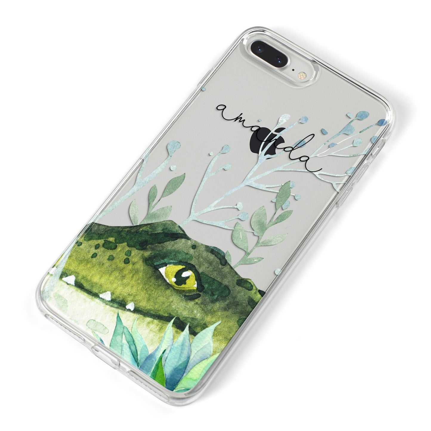 Personalised Alligator iPhone 8 Plus Bumper Case on Silver iPhone Alternative Image