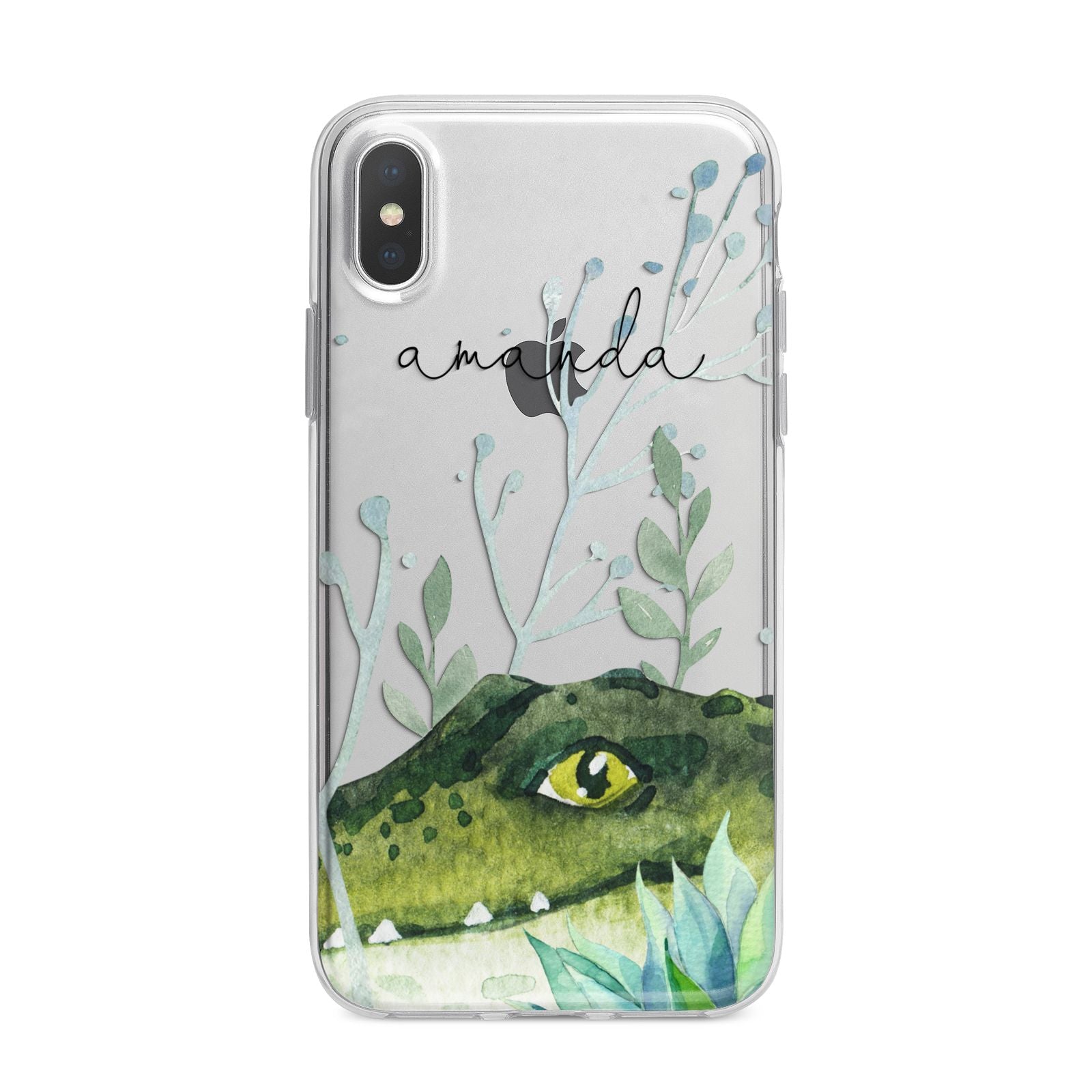 Personalised Alligator iPhone X Bumper Case on Silver iPhone Alternative Image 1