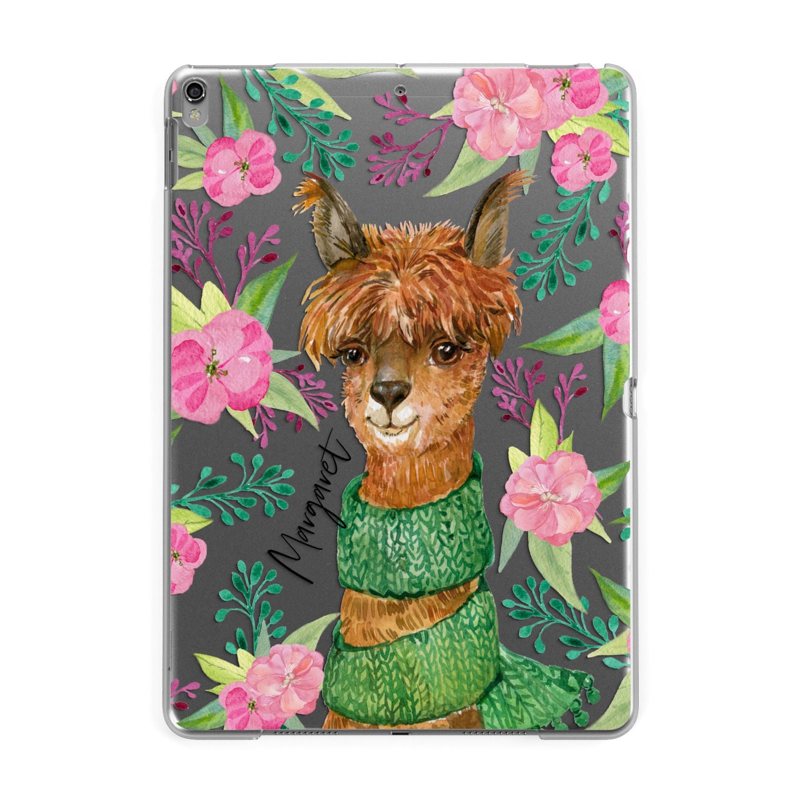 Personalised Alpaca Apple iPad Grey Case