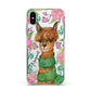 Personalised Alpaca Apple iPhone Xs Impact Case White Edge on Silver Phone