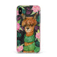 Personalised Alpaca Apple iPhone Xs Max Impact Case Pink Edge on Black Phone