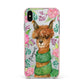 Personalised Alpaca Apple iPhone Xs Max Impact Case Pink Edge on Silver Phone