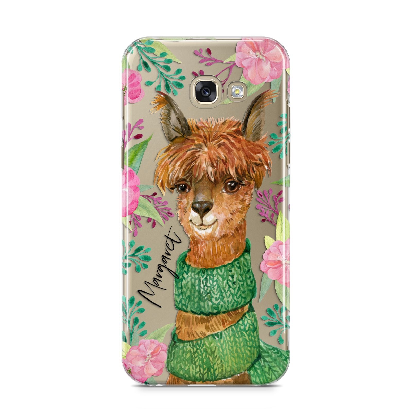 Personalised Alpaca Samsung Galaxy A5 2017 Case on gold phone