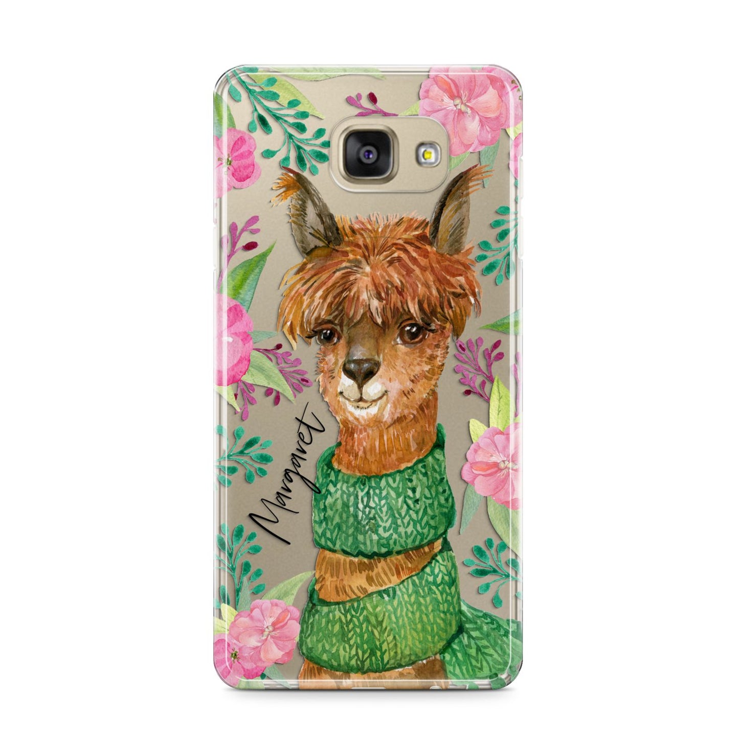 Personalised Alpaca Samsung Galaxy A9 2016 Case on gold phone
