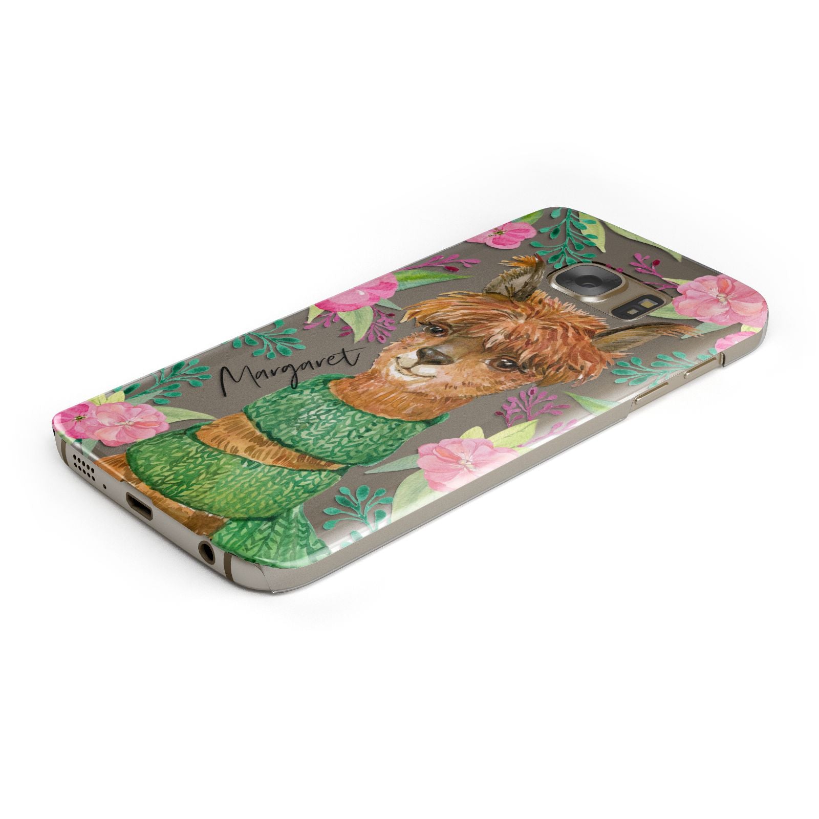 Personalised Alpaca Samsung Galaxy Case Bottom Cutout