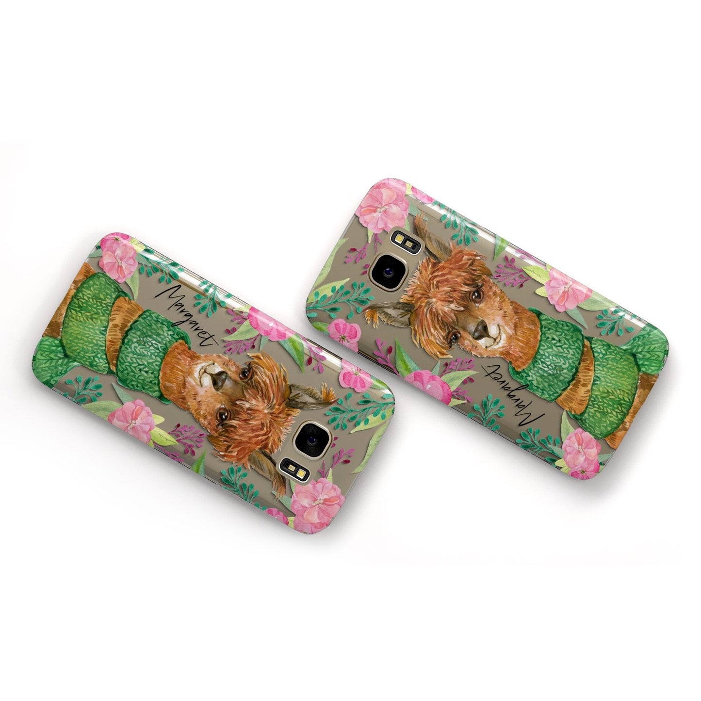 Personalised Alpaca Samsung Galaxy Case Flat Overview