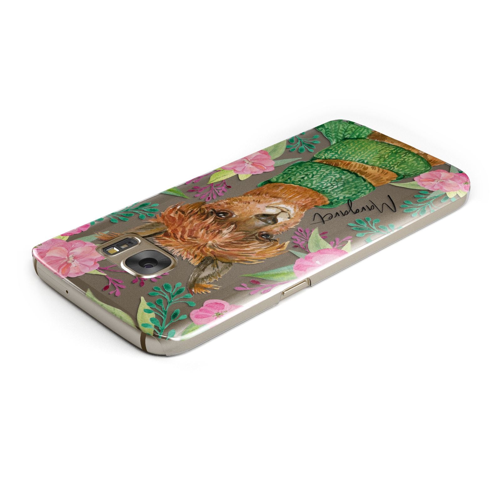 Personalised Alpaca Samsung Galaxy Case Top Cutout