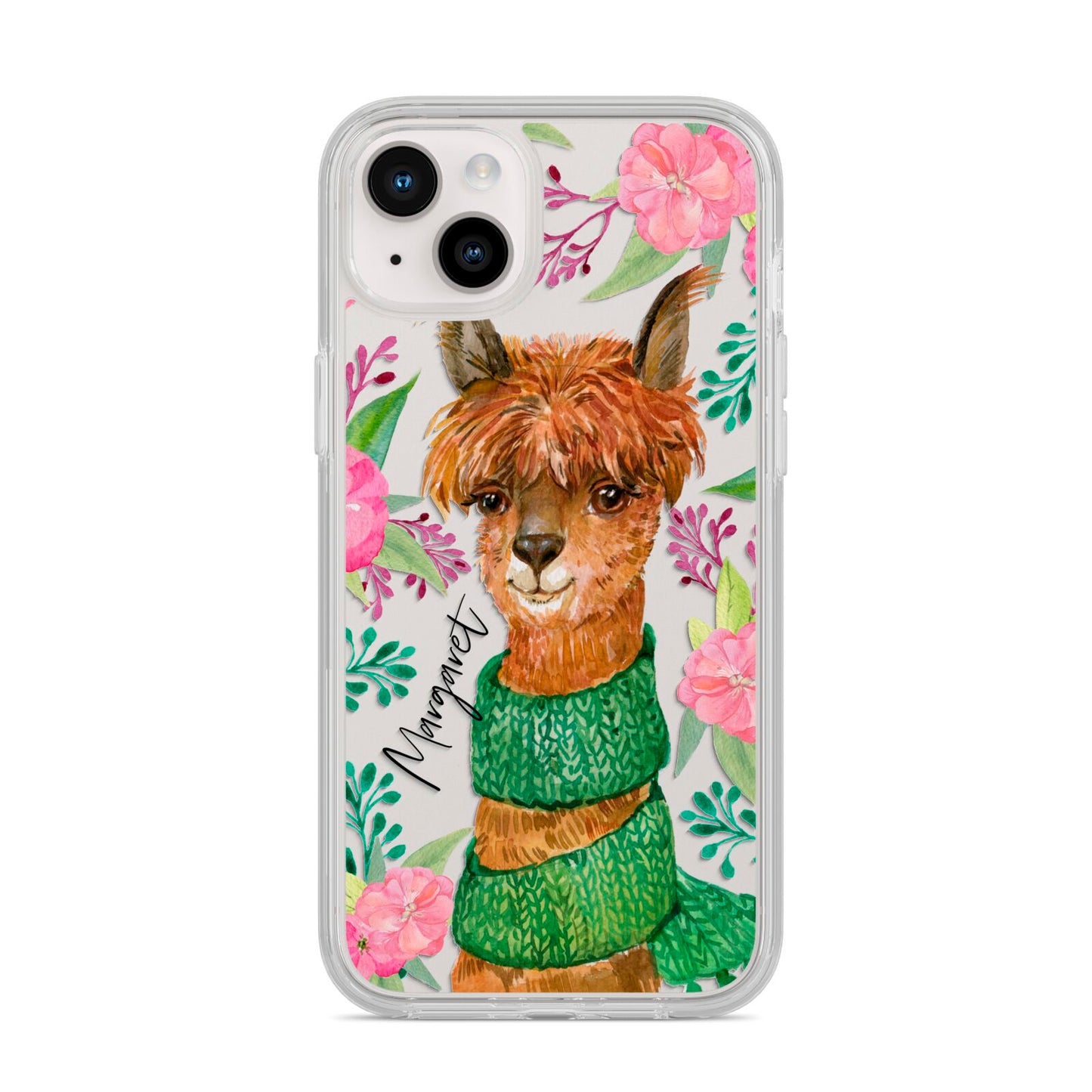 Personalised Alpaca iPhone 14 Plus Clear Tough Case Starlight