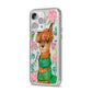 Personalised Alpaca iPhone 14 Pro Max Clear Tough Case Silver Angled Image