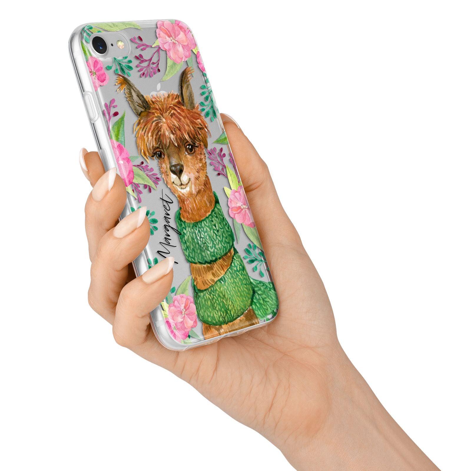 Personalised Alpaca iPhone 7 Bumper Case on Silver iPhone Alternative Image