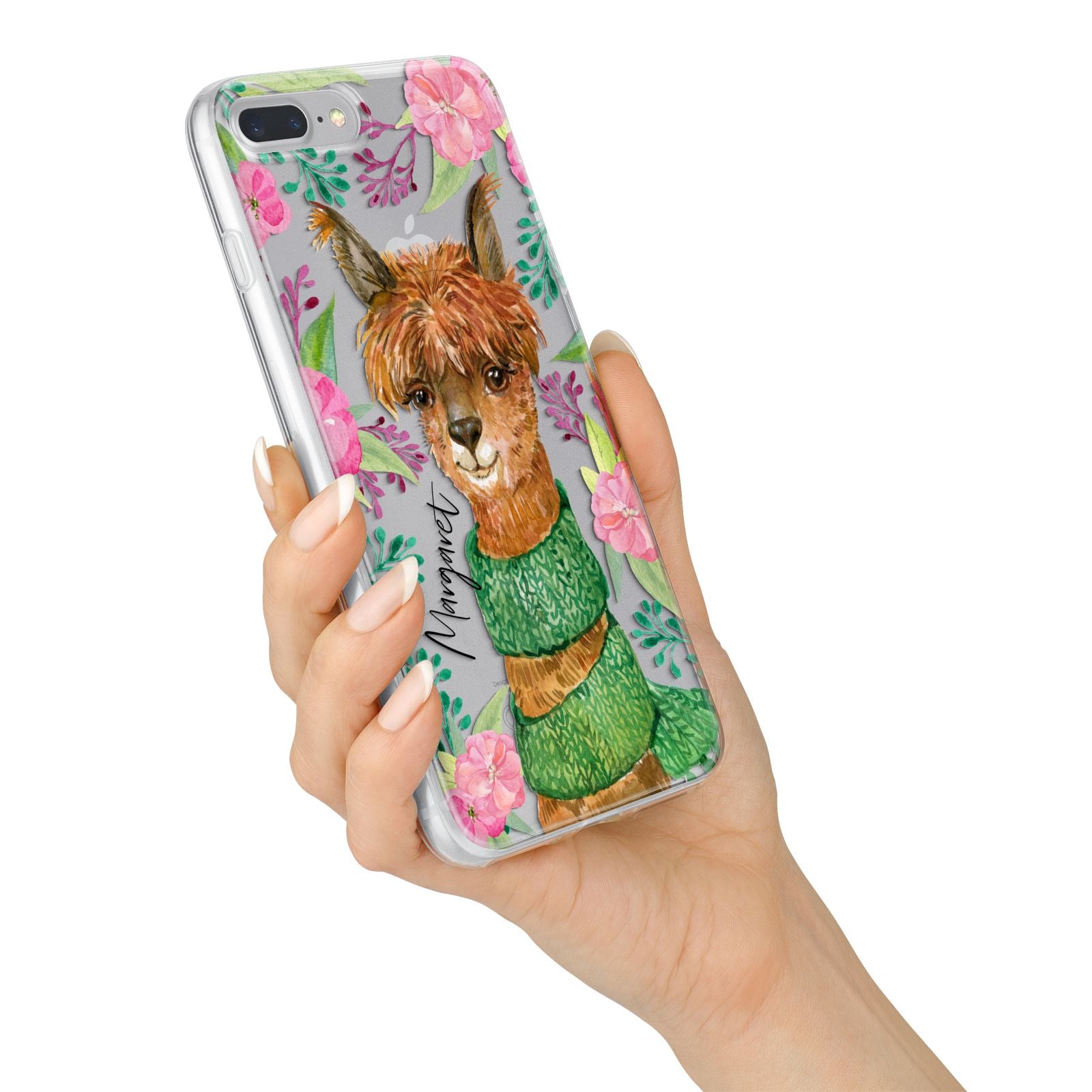 Personalised Alpaca iPhone 7 Plus Bumper Case on Silver iPhone Alternative Image