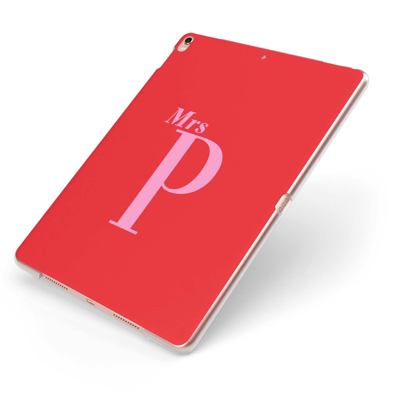 Personalised Alphabet Apple iPad Case on Rose Gold iPad Side View