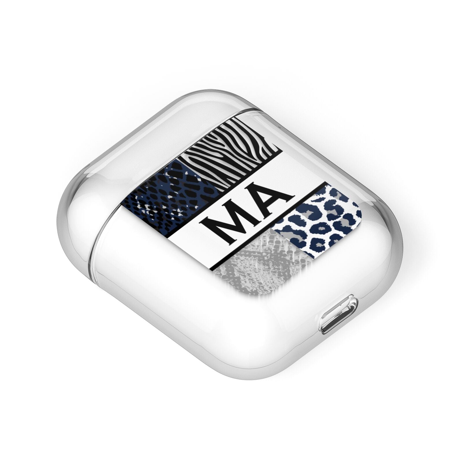 Personalised Animal Print AirPods Case Laid Flat