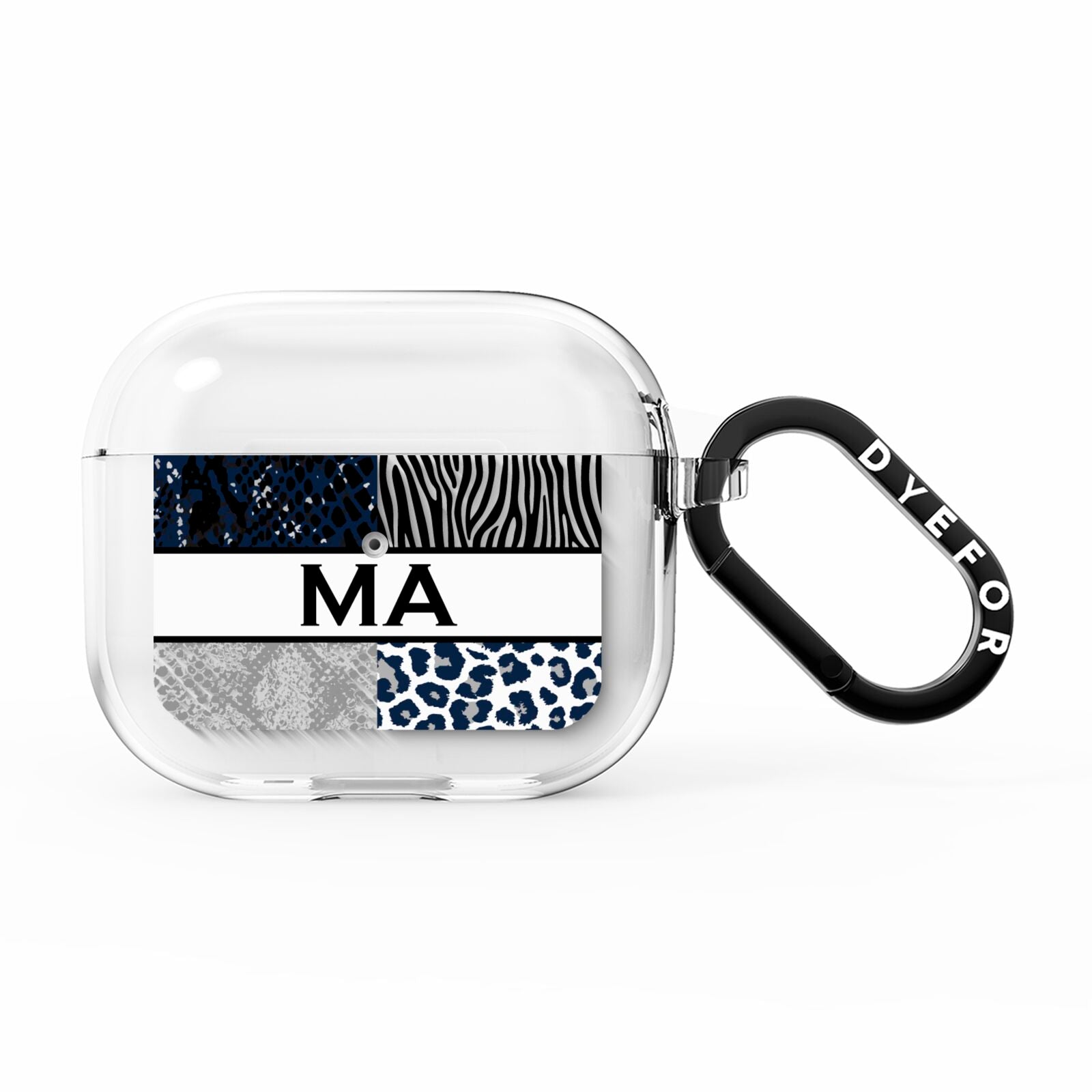 Personalised Animal Print AirPods Clear Case 3rd Gen