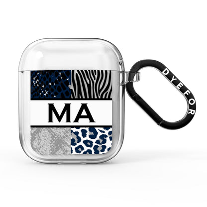 Personalised Animal Print AirPods Clear Case