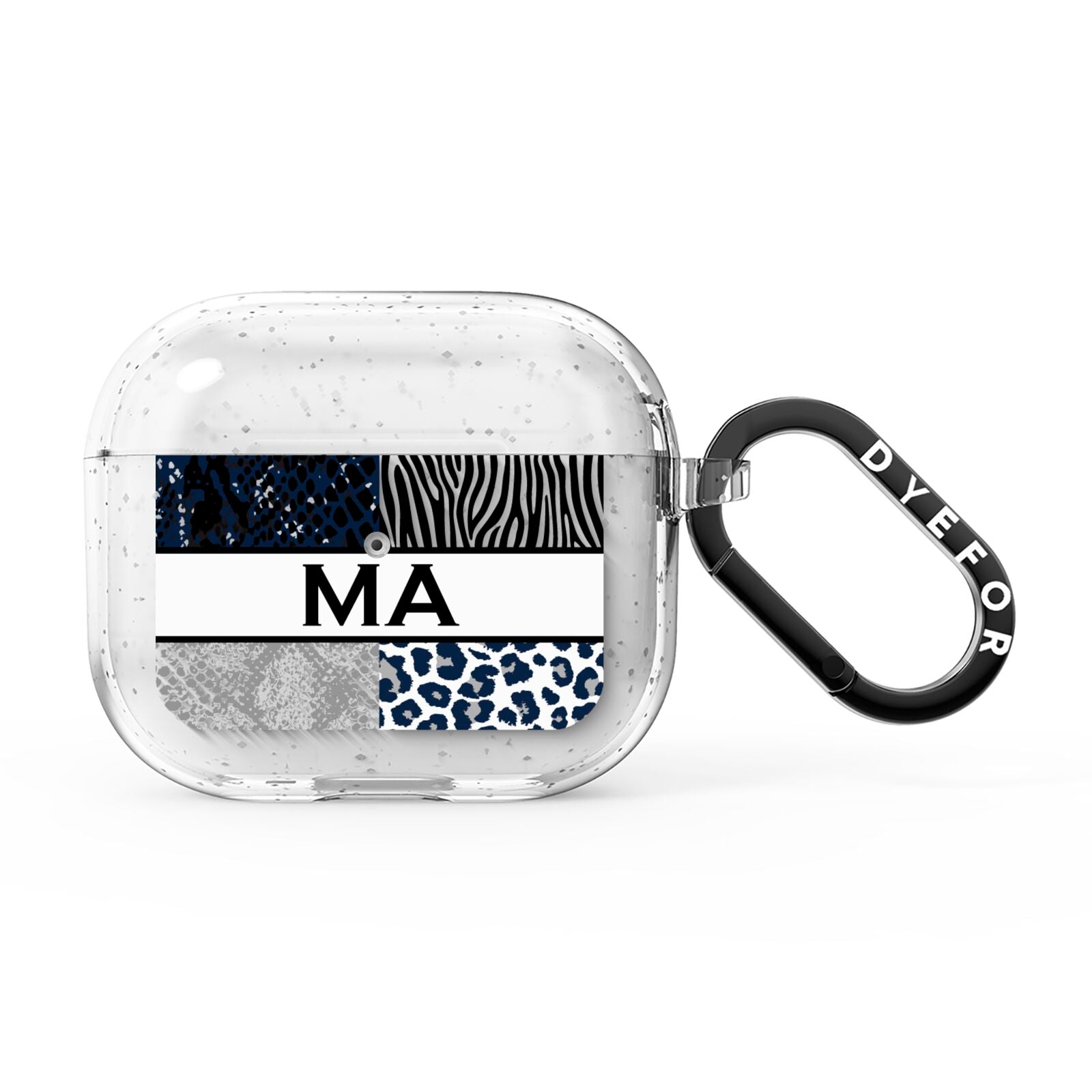 Personalised Animal Print AirPods Glitter Case 3rd Gen