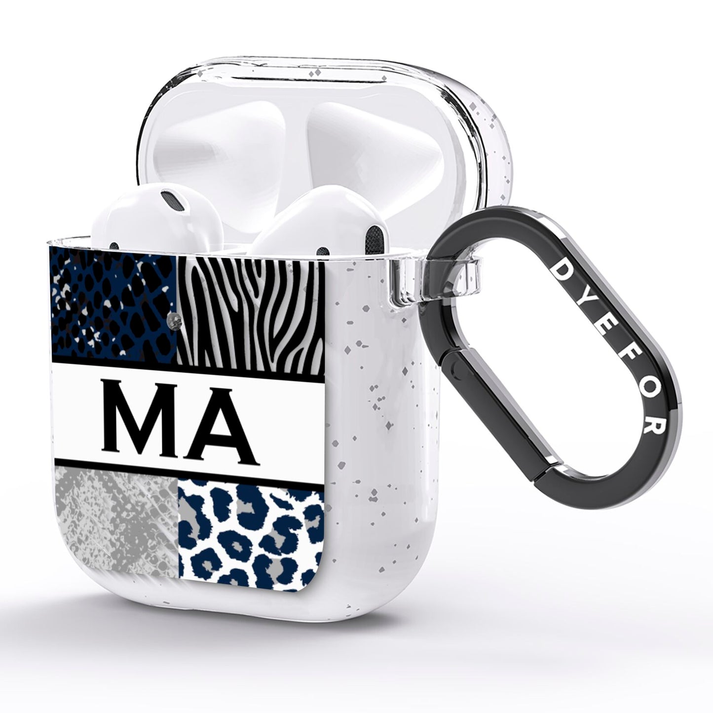 Personalised Animal Print AirPods Glitter Case Side Image