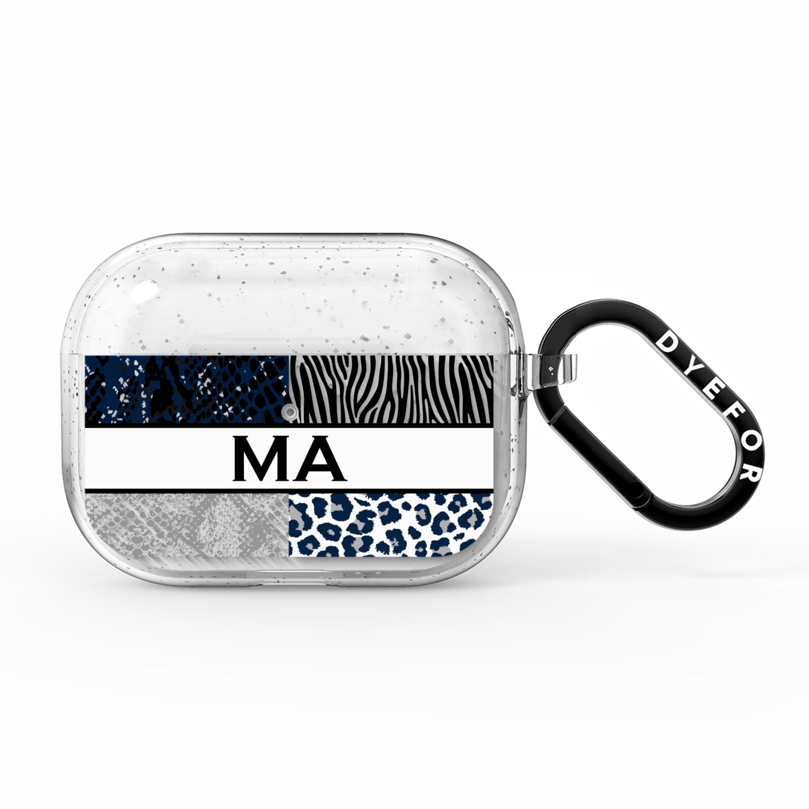 Personalised Animal Print AirPods Pro Glitter Case