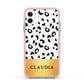 Personalised Animal Print Gold With Name Apple iPhone 11 in White with Pink Impact Case