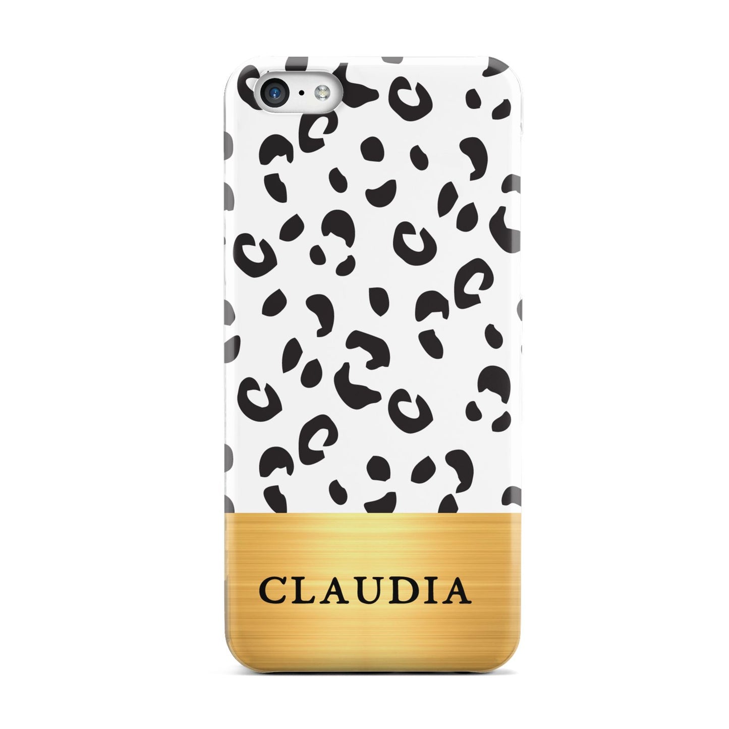 Personalised Animal Print Gold With Name Apple iPhone 5c Case