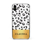 Personalised Animal Print Gold With Name Apple iPhone Xs Max Impact Case Black Edge on Black Phone