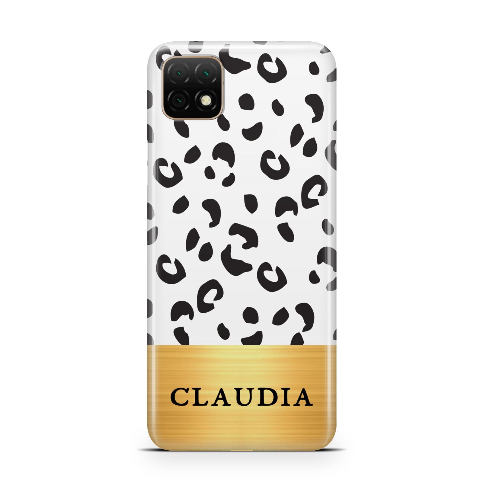 Personalised Animal Print Gold With Name Huawei Enjoy 20 Phone Case