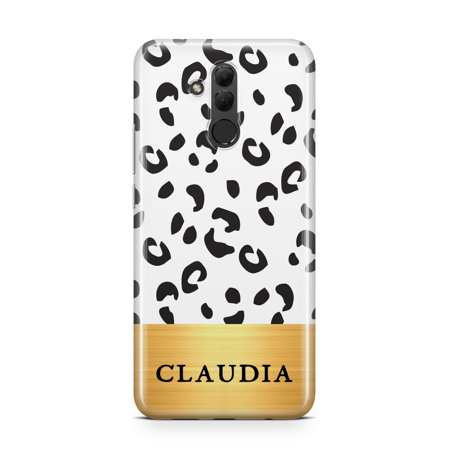 Personalised Animal Print Gold With Name Huawei Mate 20 Lite