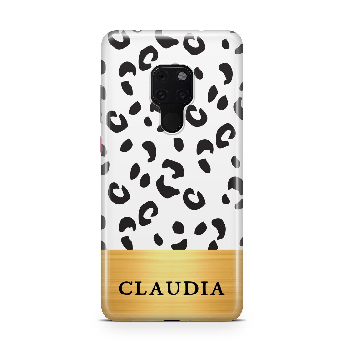 Personalised Animal Print Gold With Name Huawei Mate 20 Phone Case