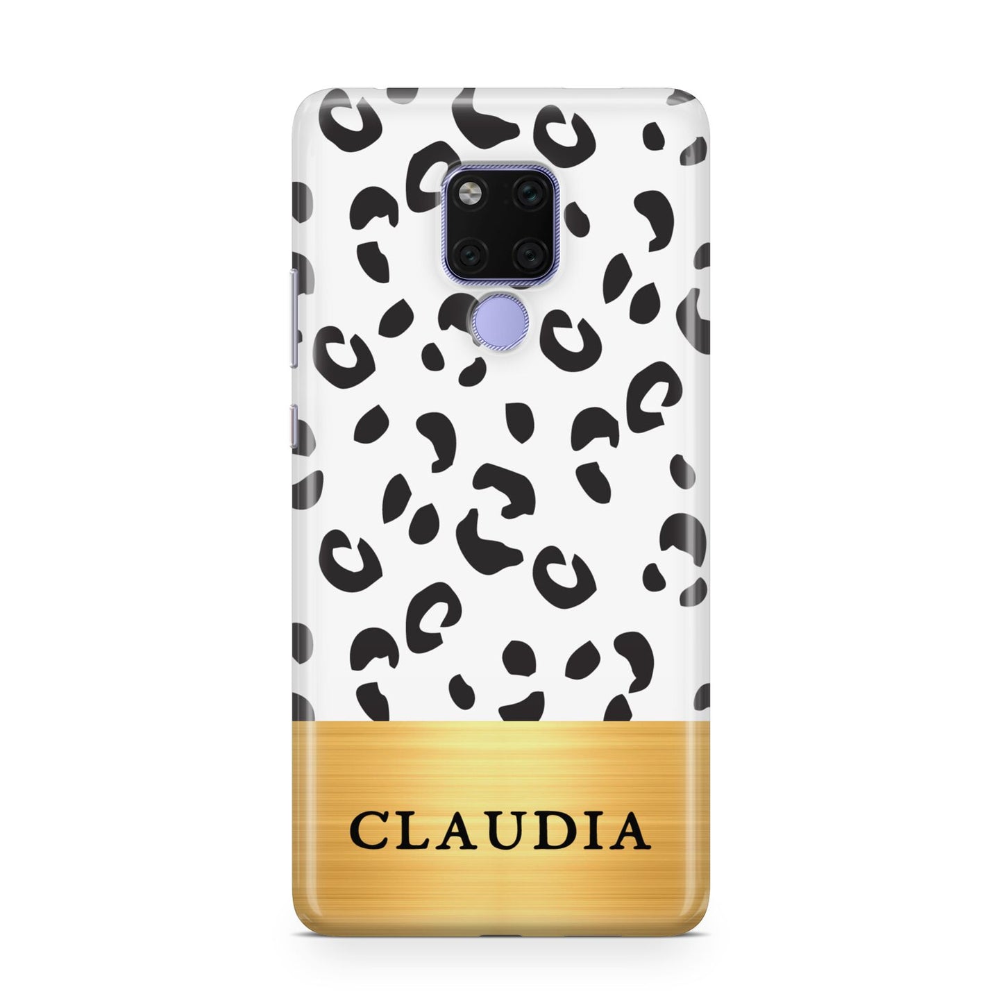 Personalised Animal Print Gold With Name Huawei Mate 20X Phone Case
