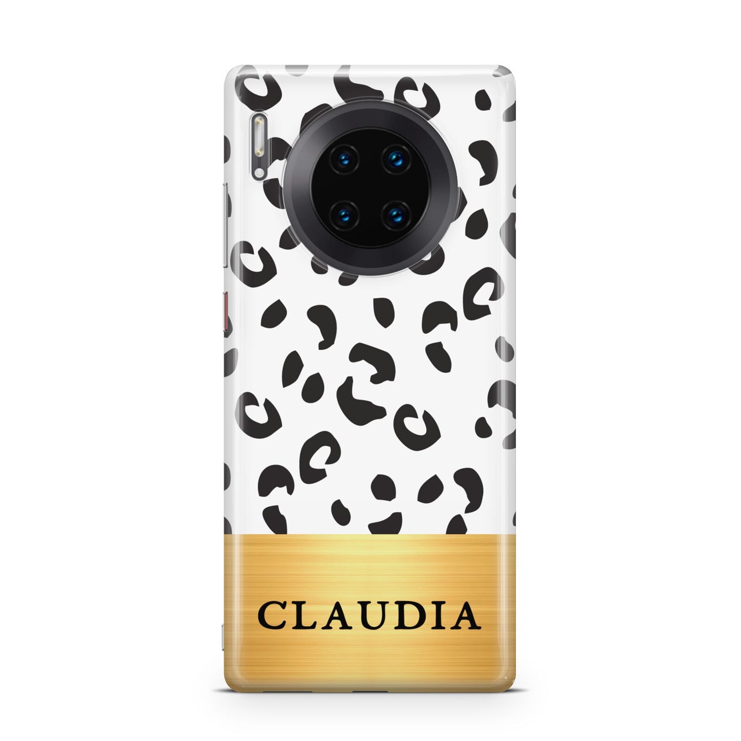 Personalised Animal Print Gold With Name Huawei Mate 30 Pro Phone Case