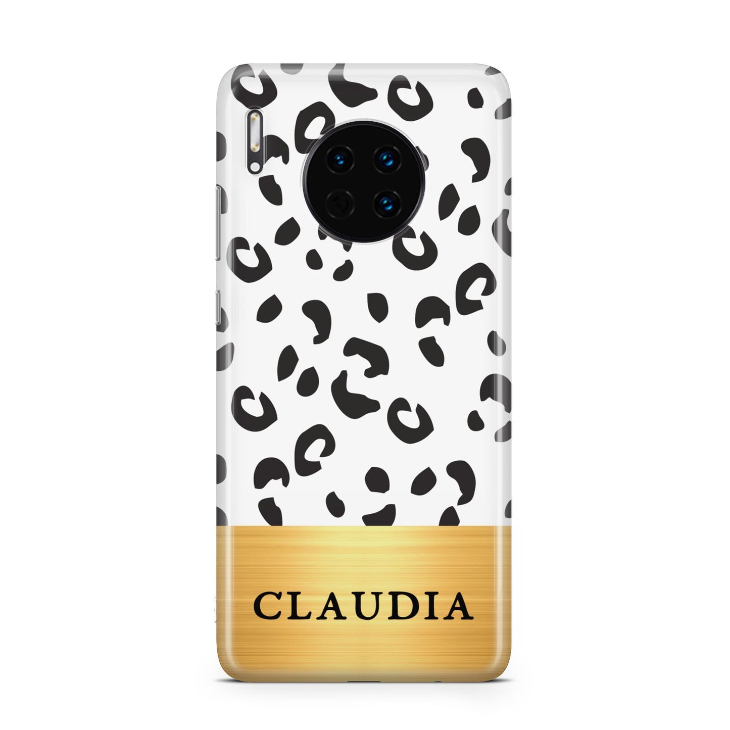 Personalised Animal Print Gold With Name Huawei Mate 30