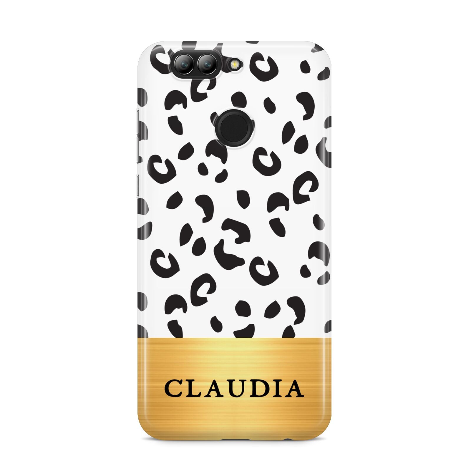 Personalised Animal Print Gold With Name Huawei Nova 2s Phone Case