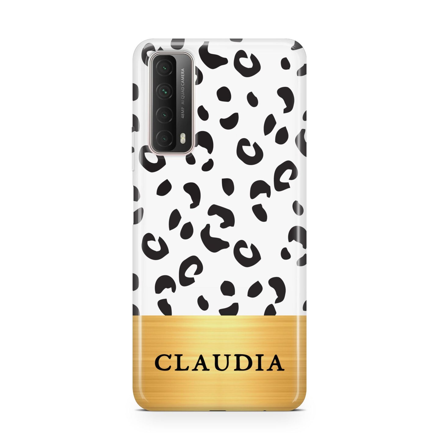 Personalised Animal Print Gold With Name Huawei P Smart 2021