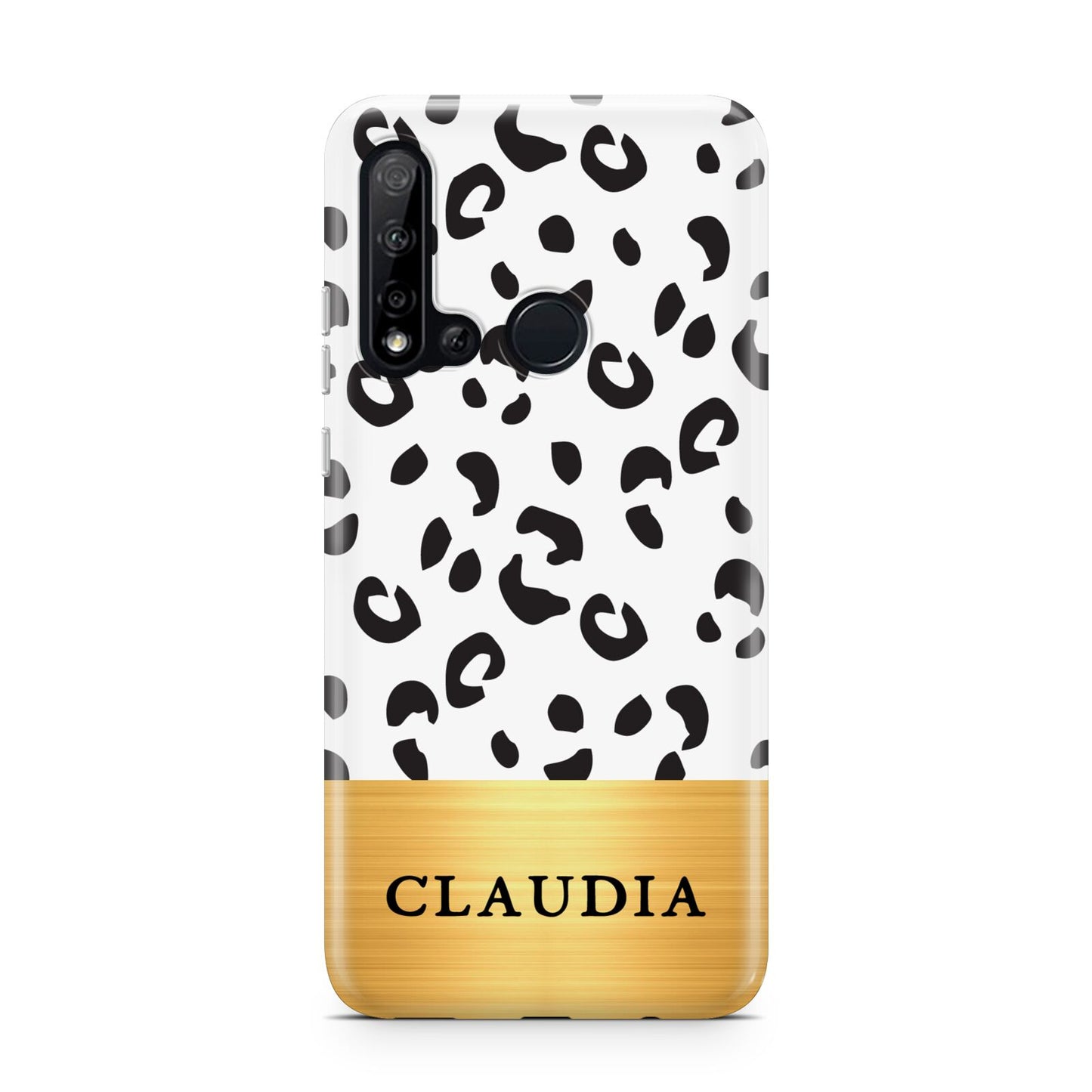 Personalised Animal Print Gold With Name Huawei P20 Lite 5G Phone Case