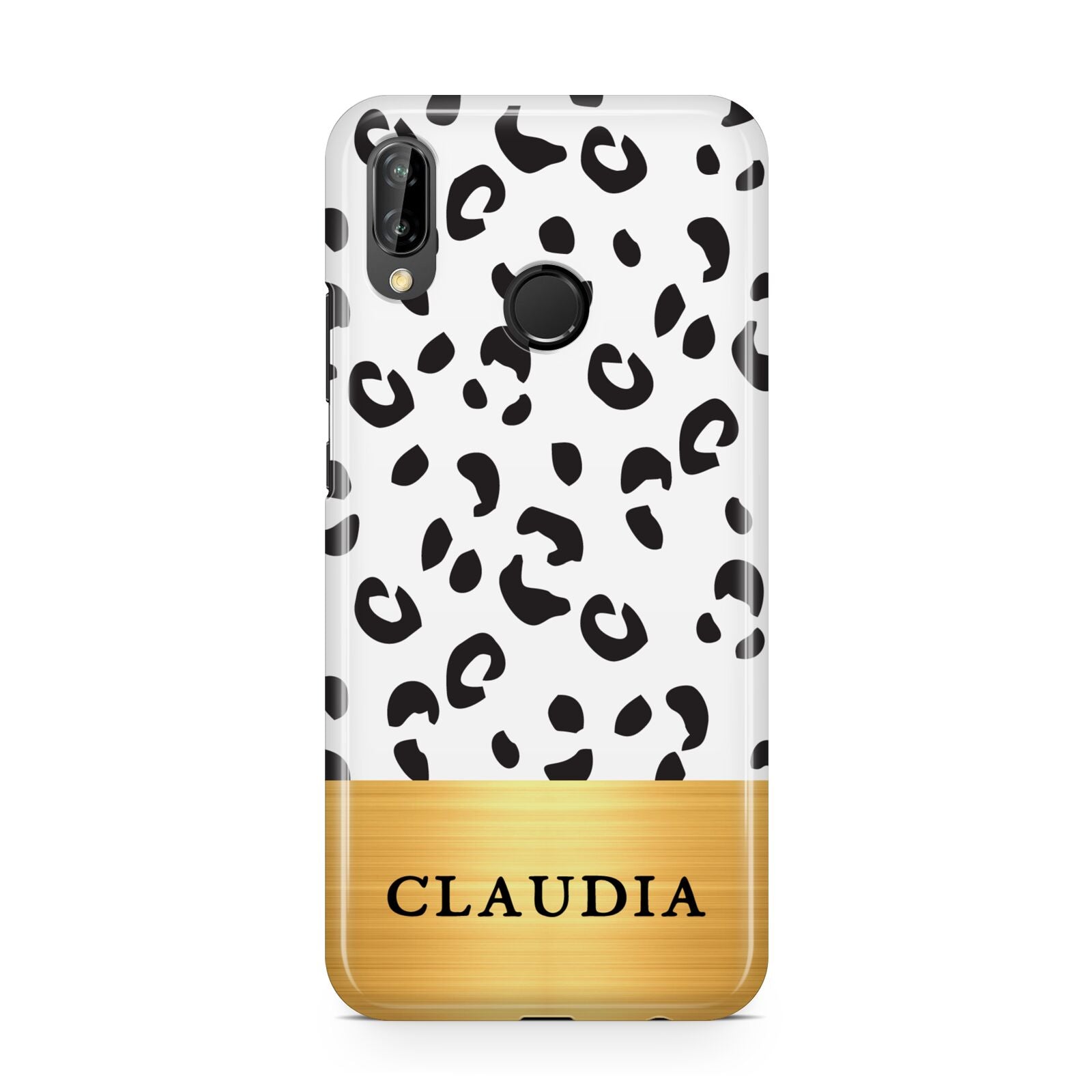 Personalised Animal Print Gold With Name Huawei P20 Lite Phone Case