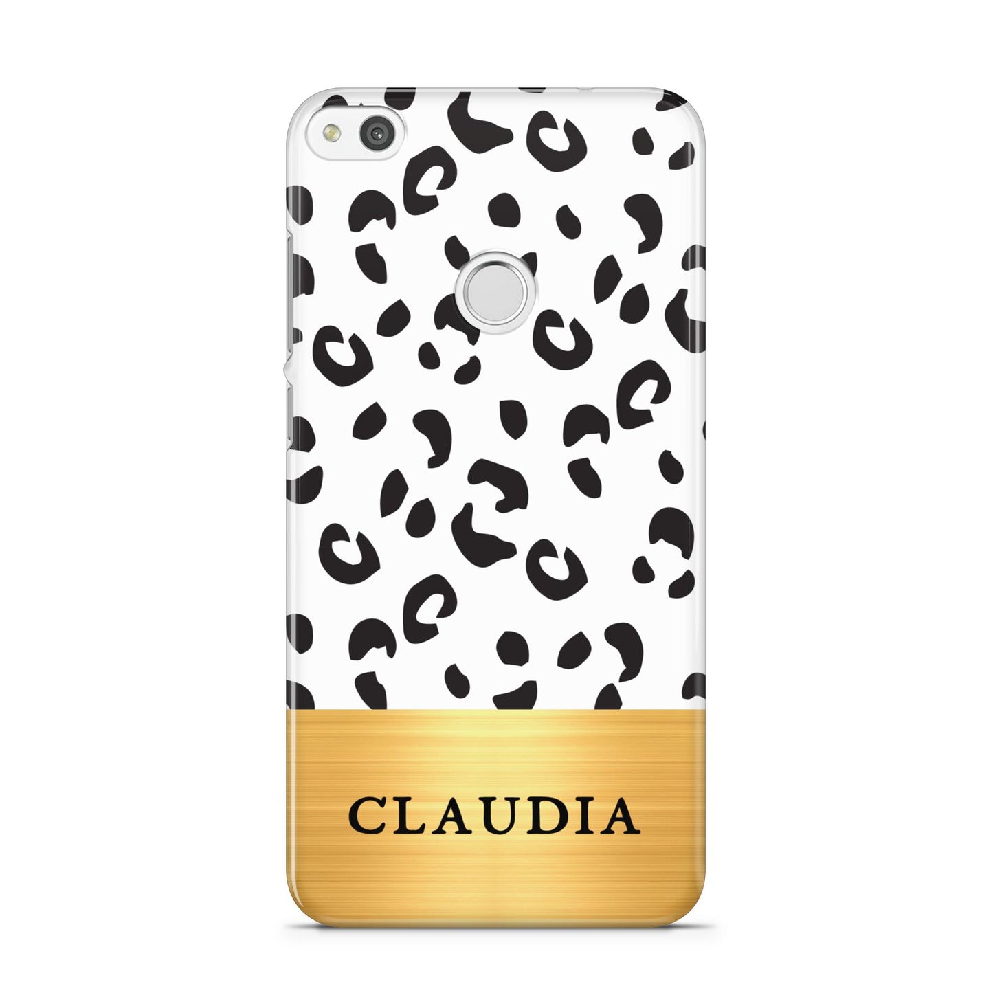 Personalised Animal Print Gold With Name Huawei P8 Lite Case