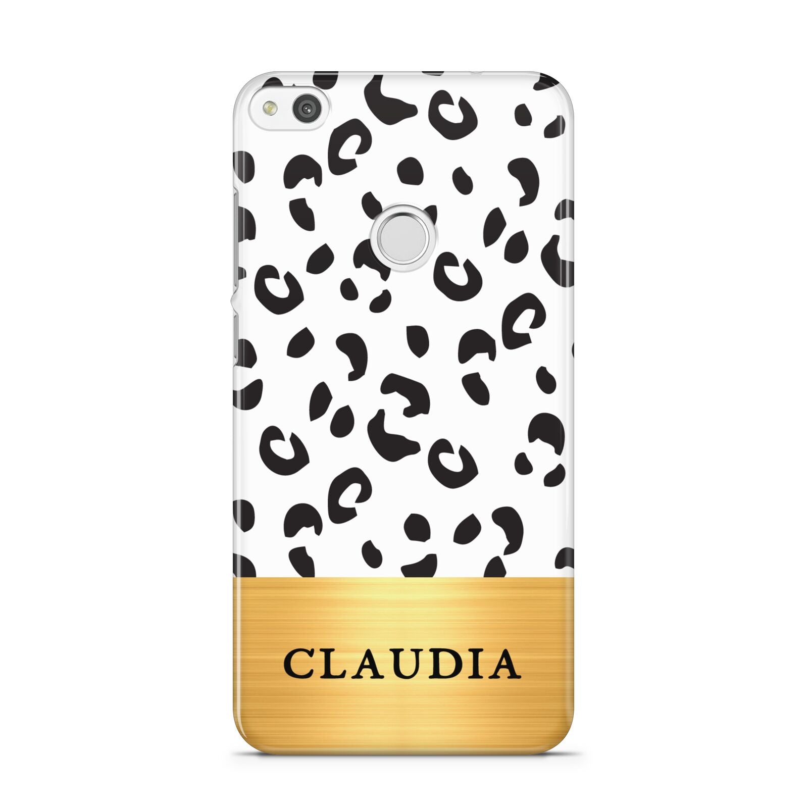 Personalised Animal Print Gold With Name Huawei P8 Lite Case