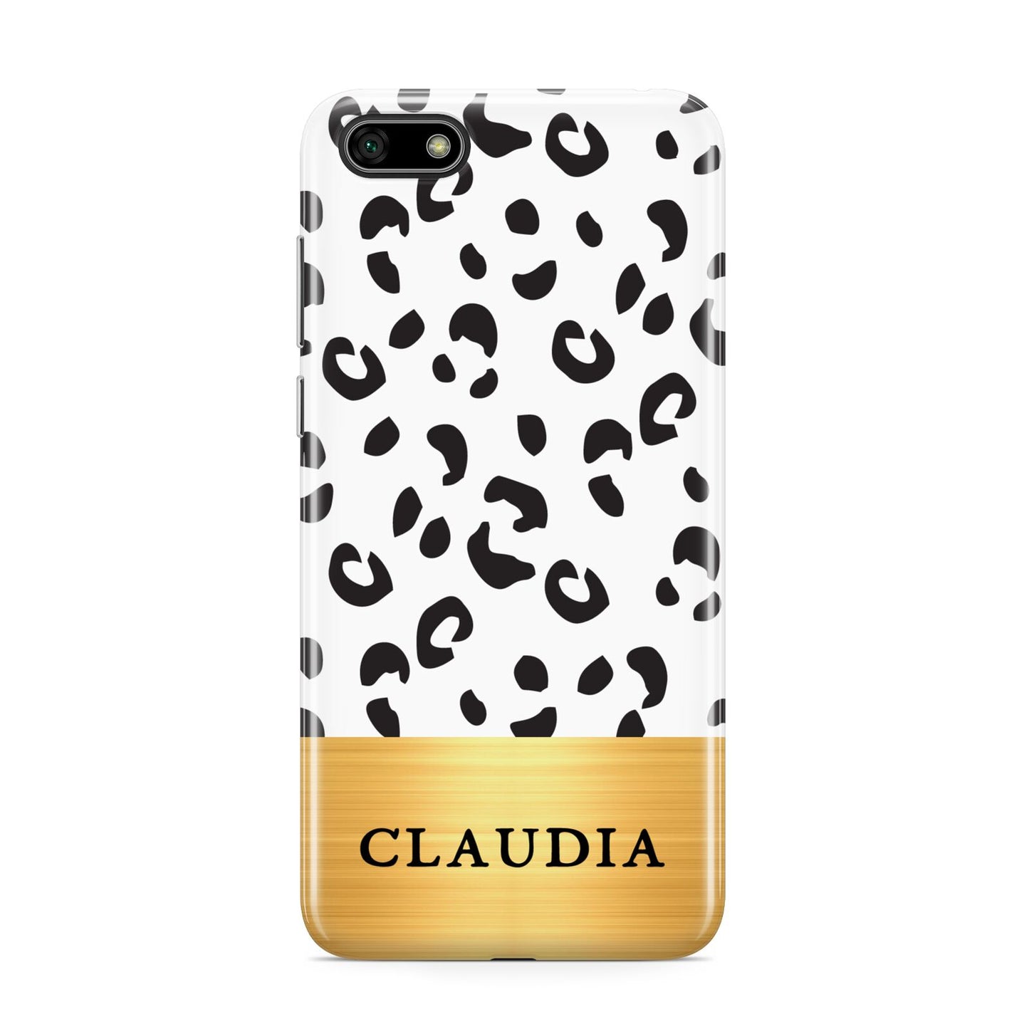Personalised Animal Print Gold With Name Huawei Y5 Prime 2018 Phone Case