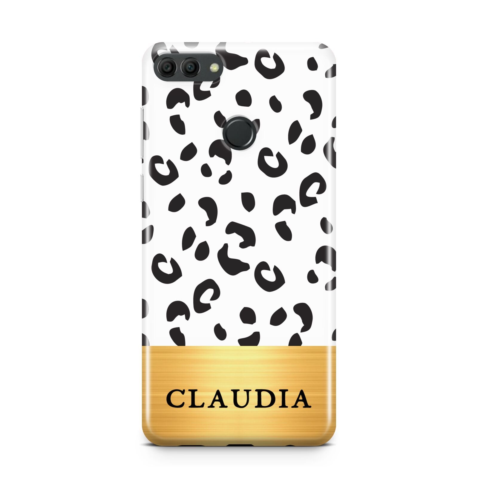 Personalised Animal Print Gold With Name Huawei Y9 2018