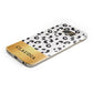 Personalised Animal Print Gold With Name Protective Samsung Galaxy Case Angled Image