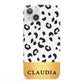 Personalised Animal Print Gold With Name iPhone 13 Full Wrap 3D Snap Case